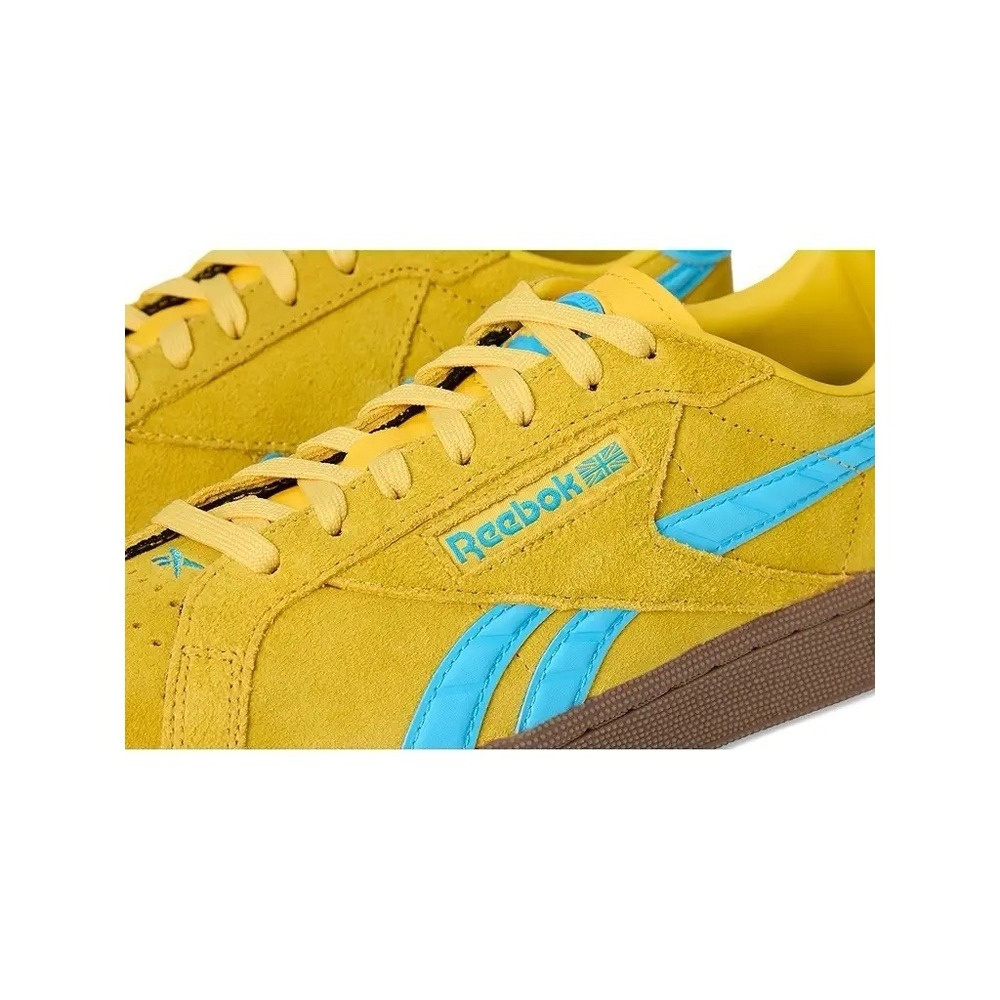 Size 7.5- Reebok Club C Grounds UK Golden Haze Future Cyan W